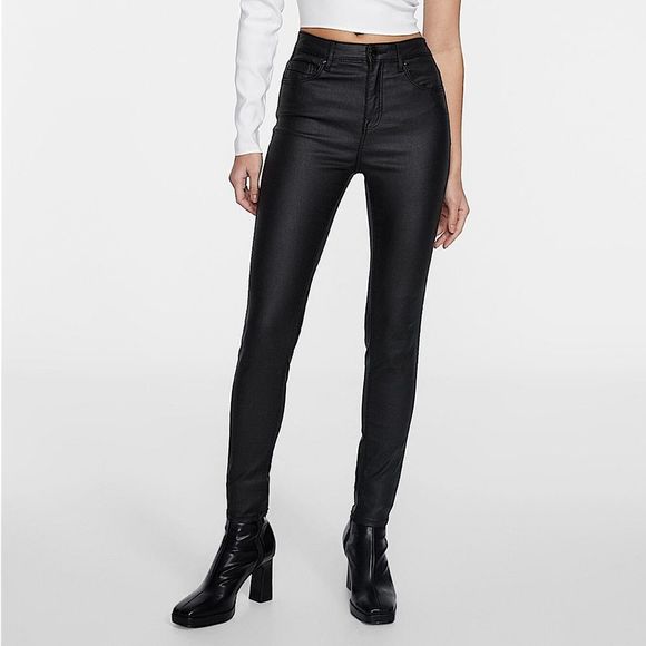 High Waist leather Skinny pants - Picture 1 of 2